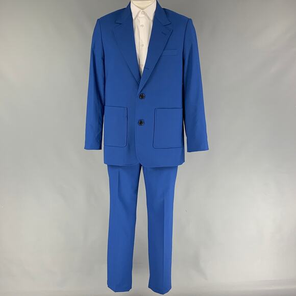 3.1 PHILLIP LIM Size 40 Royal Blue Wool Blend Notch Lapel Suit - Picture 2 of 11